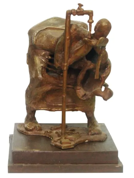 Thirsty woman with Child